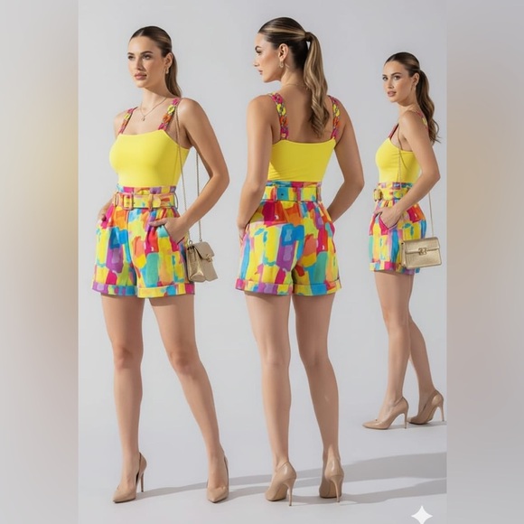 Paradice Chic Set for Women's Clothing Lightweight Outfit with Top and Short, - Picture 2 of 16